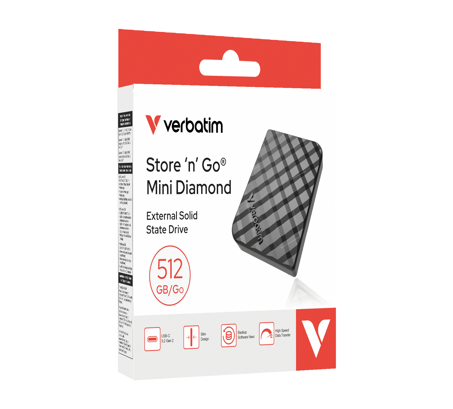 Store 'n' Go Mini Diamond SSD 512 GB, Schwarz