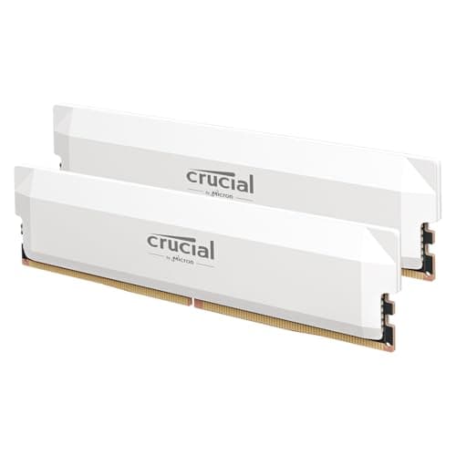 Crucial Pro DDR5 RAM 64GB Kit (2x32GB) 6000MHz CL40, Overclocking Gaming, Intel XMP 3.0 / AMD EXPO, PC Computer Arbeitsspeicher, Weiß - CP2K32G60C40U5W