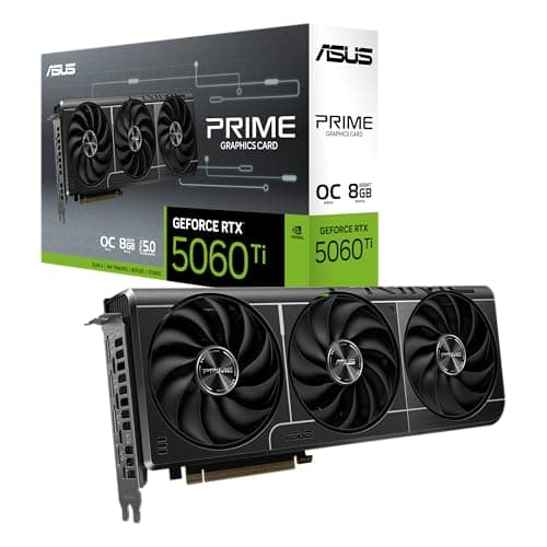 ASUS Prime GeForce RTX 5060 Ti 8GB GDDR7 OC Edition Gaming Grafikkarte (Nvidia GeForce RTX5060Ti DLSS 4, 2,5-Slot Design, PCIe 5.0, 3X DisplayPort 2.1b, 1x HDMI 2.1b)