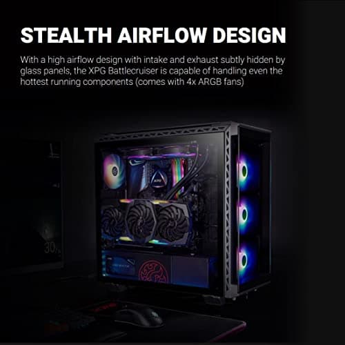 ADATA XPG Battlecruiser Super Mid-Tower ATX Gaming-Gehäuse, Schwarz Bild 8