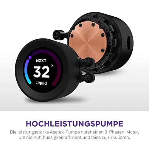 NZXT Kraken Serie – AIO CPU-Flüssigkeitskühler – Anpassbares LCD-Display – Hochleistungs-Lüfter – Kompatibel mit Intel® & AMD® Sockel – Elite 280 – Schwarz Kraken Elite 2023 280mm Schwarz Bild 8