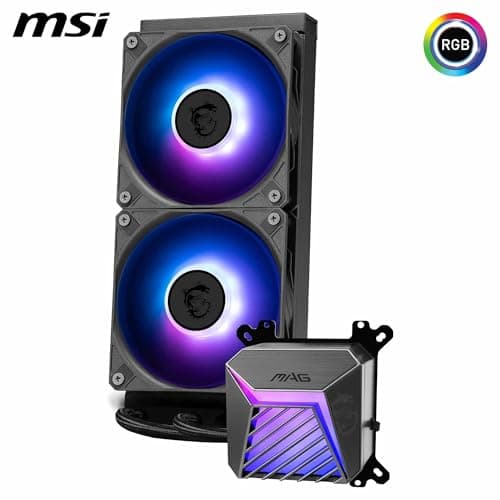 MSI MAG CORELIQUID A15 240 AIO CPU Liquid Cooler - Kupfersockel mit voller Abdeckung, verbessertes Wasserkanaldesign, ARGB GEN2, CycloBlade 9 Lüfter, Split-Flow Radiator, Lüfter mit Rifle-Lager Bild 6