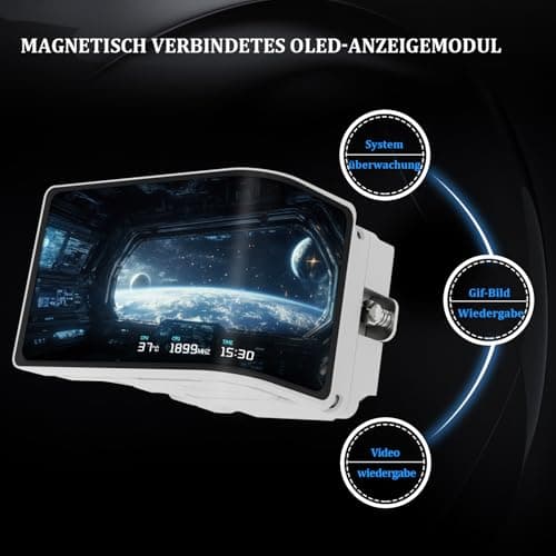 Thermalright Wonder Vision 360 UB ARGB Weißer AIO CPU-Flüssigkeitskühler, für AM5/Intel LGA1851/1700, 6,67-Zoll 3D Curved Screen mit 2400x1080 Auflösungen, Magnetic Panel Screen, 3D/2D Video Support WV360 UB ARGB White Bild 8