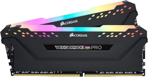 Corsair Vengeance RGB PRO DDR4 RAM 32GB (2x16GB) Bis zu 3200MHz CL16 AMD Intel XMP 2.0 iCUE Kompatibler Computerspeicher – Schwarz (CMW32GX4M2E3200C16)