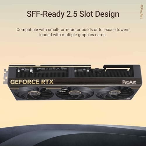 ASUS ProArt GeForce RTX 5070 Ti OC Edition 16GB GDDR7 Content Creation Grafikkarte (NVIDIA Blackwell, DLSS 4, Gaming, 2,5-Slot, 1x USB Typ-C, 1x HDMI 2.1b, 2X DisplayPort 2.1b, PROART-RTX5070TI-O16G) Bild 6