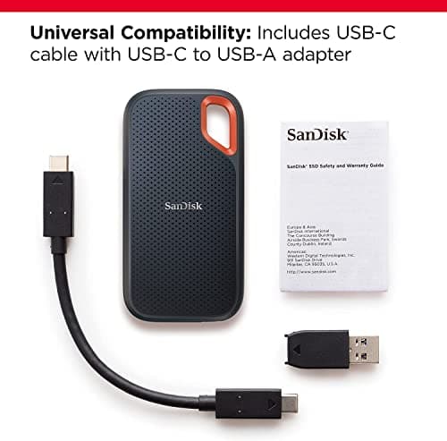SANDISK Extreme Portable SSD 1 TB (tragbare NVMe SSD, USB-C, bis zu 1.050 MB/s Lesen, bis 1.000 MB/s Schreiben, Wasser- und staubbeständig) Schwarz 2. Portable 1.050MB/s 1 TB Schwarz Bild 6