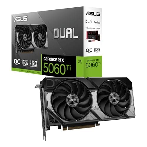 ASUS Dual GeForce RTX 5060 Ti 16GB GDDR7 OC Edition Gaming Grafikkarte (Nvidia GeForce RTX5060Ti DLSS 4, 2,5-Slot Design, PCIe 5.0, 3X DisplayPort 2.1b, 1x HDMI 2.1b)