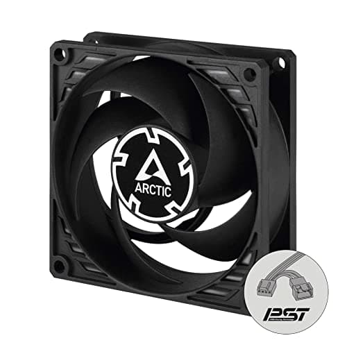 ARCTIC P8 PWM PST CO - PC Lüfter, 80 mm Gehäuselüfter optimiert für statischen Druck und Dauerbetrieb, 200-3000 rpm via PWM PST geregelt - Schwarz