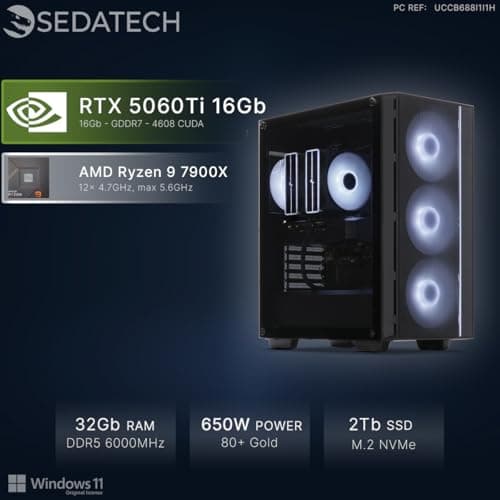 Sedatech Gaming PC • RTX 5060 Ti | AMD Ryzen 9 7900X | 32GB DDR5 | 2TB SSD M.2 | WLAN 6E | BT 5.3 | Win 11 07) Ryzen 9 7900X - RTX5060Ti (16G) Bild 4