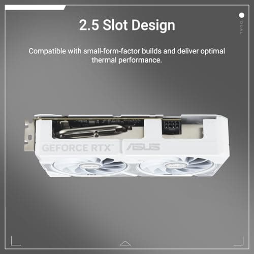 ASUS Dual GeForce RTX 5060 Ti 16GB OC Edition GDDR7 White Gaming Grafikkarte (Nvidia Blackwell FP4 und DLSS 4, 2,5-Slot, PCIE 5.0, 1x HDMI 2.1b, 3X DisplayPort 2.1b, Weiß, DUAL-RTX5060TI-O16G-WHITE) Bild 4