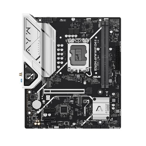 ASUS B760M-AYW WiFi D4 II Intel B760 (LGA 1700) mATX Micro ATX Mainboard, PCIe 5.0 x16 Unterstützung, Zwei M.2-Slots, DDR4, Realtek 2,5 GB Ethernet, Wi-Fi 6, HDMI, SATA 6 Gbit/s, USB Frontal 5 Gbit/s Bild 4