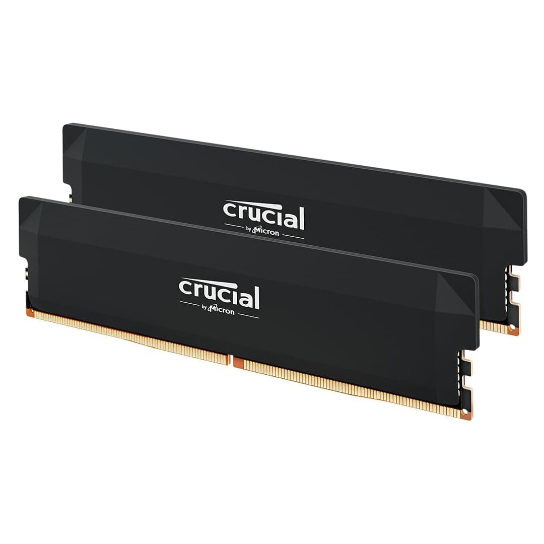 Crucial Pro DDR5 RAM 64GB Kit (2x32GB) 6400MHz CL40, Overclocking Gaming, Intel XMP 3.0 / AMD EXPO, PC Computer Arbeitsspeicher, Schwarz - CP2K32G64C40U5B 6400MHz 64GB (2x32GB)