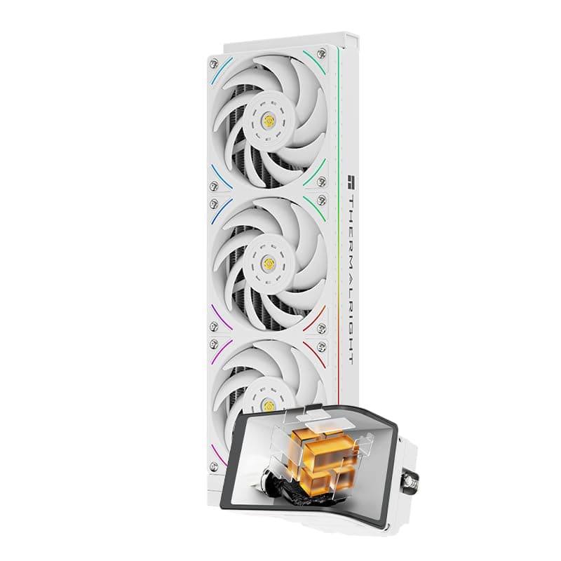 Thermalright TR Wonder Vision 360 UB ARGB Weißer CPU-Wasserkühler,6,67-Zoll magnetisch gekrümmter Bildschirm mit 2400x1080 Auflösung, AMOLED-Bildschirm, flüssiger CPU-Kühler für AM4/AM5,lga1700/1851 Weiß-WV360 UB ARGB WHITE