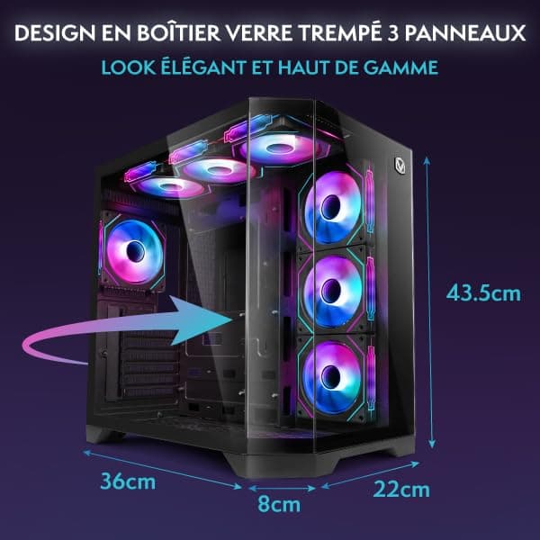 Vibox Gaming PC Set Komplett • Monitor 27 Zoll • AMD Ryzen 7 5700X 4,2 GHz • Nvidia RTX 5070 12GB • 32GB RAM • 1TB SSD • Windows 11 • WLAN 6 + Bluetooth 5.4 • Noir Schwarz 1 TB 32 GB Nvidia GeForce RTX 5070 Windows 11 Home Bild 6