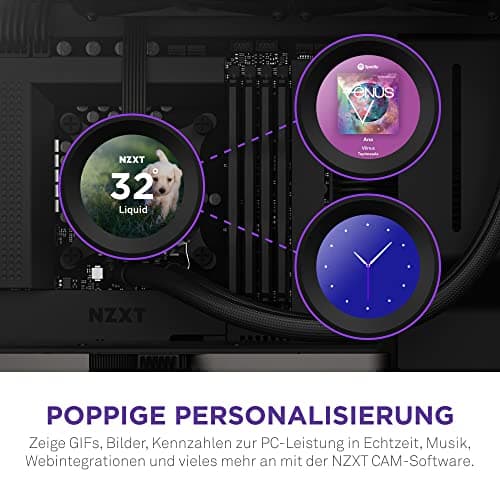NZXT Kraken Serie – AIO CPU-Flüssigkeitskühler – Anpassbares LCD-Display – Hochleistungs-Lüfter – Kompatibel mit Intel® & AMD® Sockel – Elite 280 – Schwarz Kraken Elite 2023 280mm Schwarz Bild 4