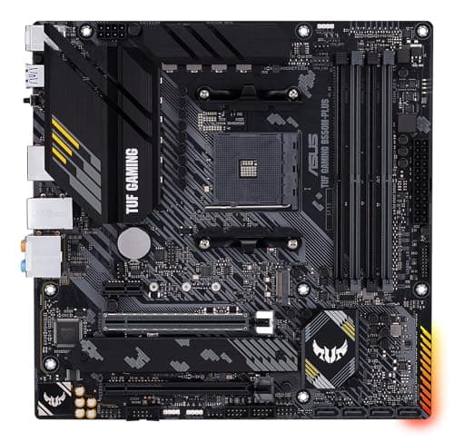 ASUS TUF Gaming B550M-Plus Gaming Mainboard Sockel AM4 (Micro ATX, Ryzen, PCIe 4.0, 2X M.2, 2Gbit/s Ethernet, SATA 6Gbit/s, USB 3.2 Gen 2 Typ-A/C, Aura Sync)