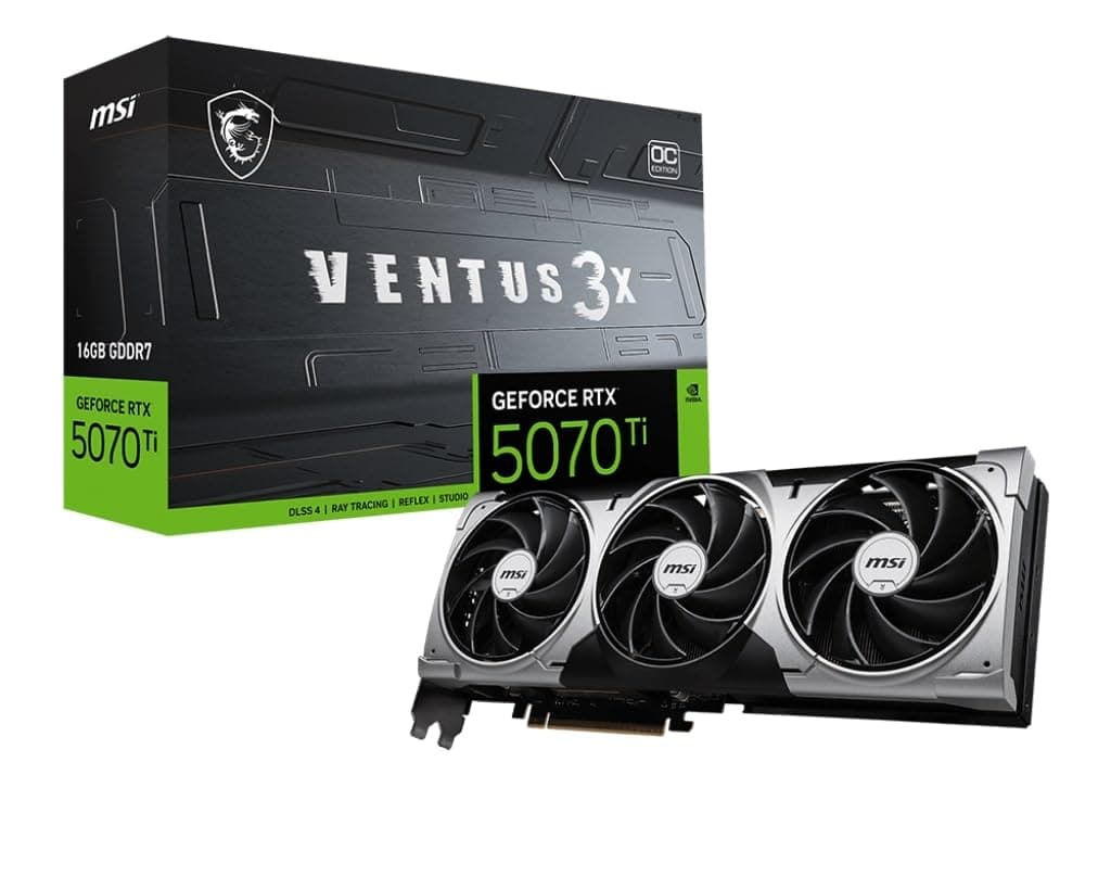 MSI GeForce RTX 5070 Ti 16G Ventus 3X OC — 16GB GDDR7 (28Gbps/256-bit), PCIe 5, Boost: 2482 MHz, HDMI 2.1b, DisplayPort 2.1b Bild 2