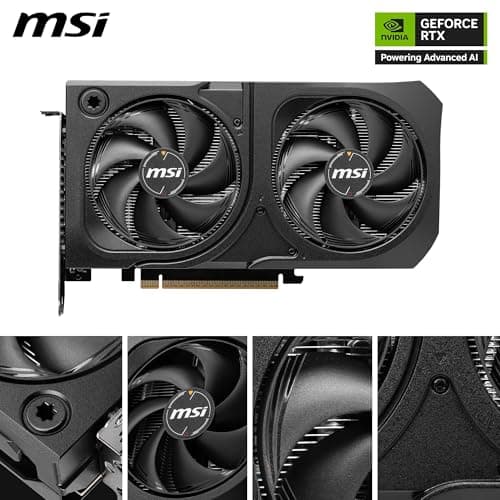 MSI GeForce RTX 5060 Ti 16G Shadow 2X OC Plus - 16GB GDDR7 (28Gbps/128-bit), PCIe 5, Boost: 2602 MHz, HDMI 2.1b, DisplayPort 2.1b, Metall Rückplatte Bild 4
