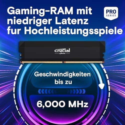 Crucial Pro DDR5 RAM 32GB Kit (2x16GB) 6000MHz CL36, Overclocking Gaming, Intel XMP 3.0 / AMD Expo, PC Computer Arbeitsspeicher, Schwarz - CP2K16G60C36U5B 6000MHz 32GB (2x16GB) Bild 3
