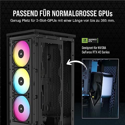 Corsair iCUE 2000D RGB Airflow PC-Gehäuse Mini ITX – Form Mini-ITX – Platten aus Stahl – 3 x Slim AF120 RGB inklusive – iCUE Lighting Node Core Controller – Schwarz Schwarz RGB Airflow Bild 8