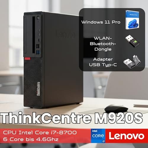 Lenovo ThinkCentre M920s SFF | Intel Core i7-8700 | 16 GB RAM | 512 gb SSD Windows 11 Pro WiFi Bluetooth Display Port USB Type-C – 36 Monate GARANTIE (überholt) i7-16-512 Bild 4