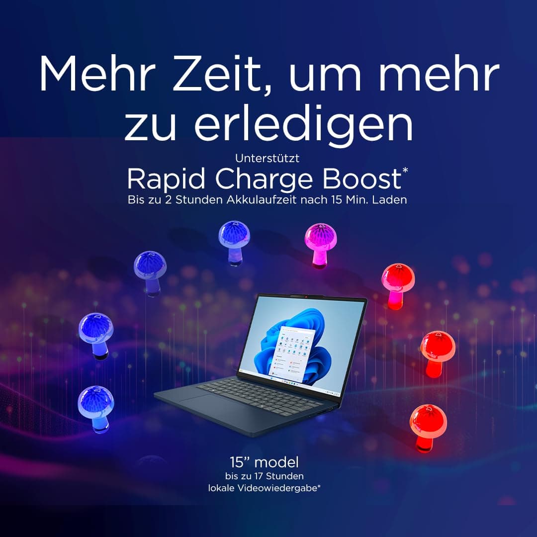Lenovo IdeaPad Slim 3 Laptop | 15.6" WUXGA Display | Intel Core i5-13420H | 16GB RAM | 512GB SSD | Intel UHD Grafik | Windows 11 Home | QWERTZ | Cosmic Blue | 3 Monate Premium Care Bild 5