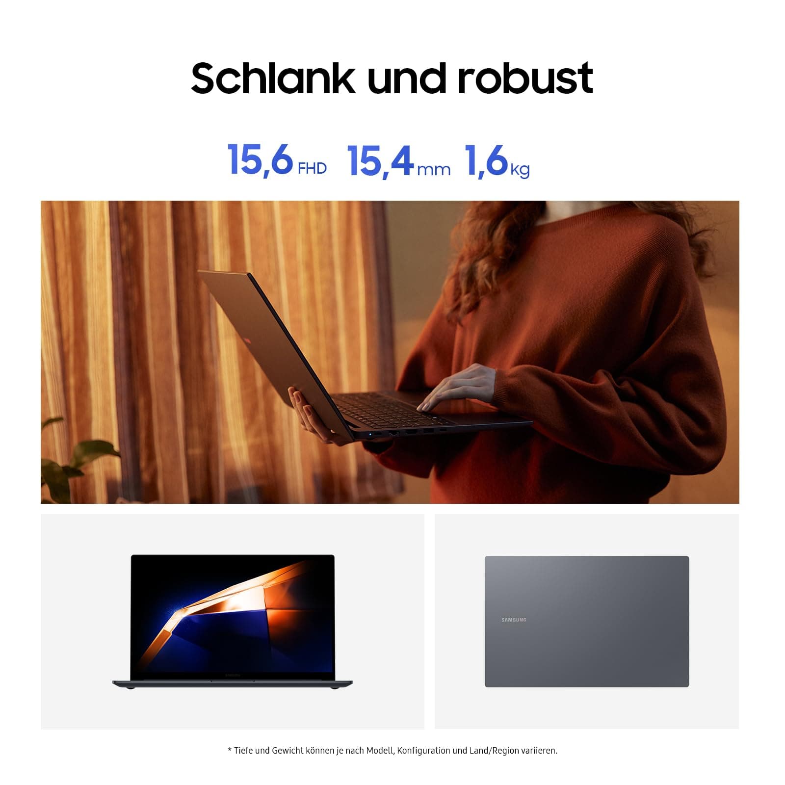 Samsung Galaxy Book4 Notebook, 15,6-Zoll-Display, Intel Core i3-Prozessor, 8 GB RAM, Laptop mit 256 GB Speicher, Gray, 3 Jahre Herstellergarantie, Windows 11 Home [Exklusiv auf Amazon] Bild 3