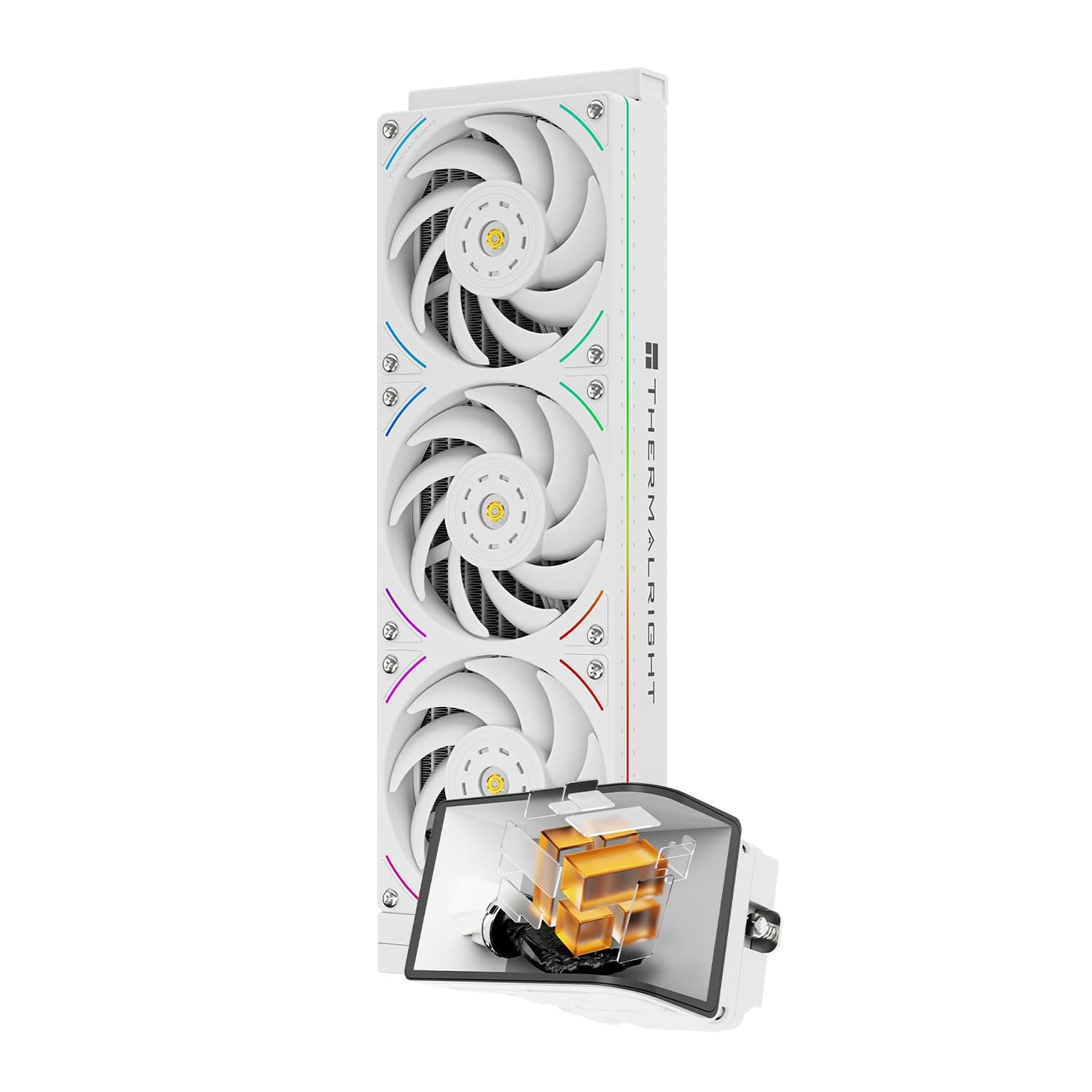 Thermalright Wonder Vision 360 UB ARGB Weißer AIO CPU-Flüssigkeitskühler, für AM5/Intel LGA1851/1700, 6,67-Zoll 3D Curved Screen mit 2400x1080 Auflösungen, Magnetic Panel Screen, 3D/2D Video Support WV360 UB ARGB White