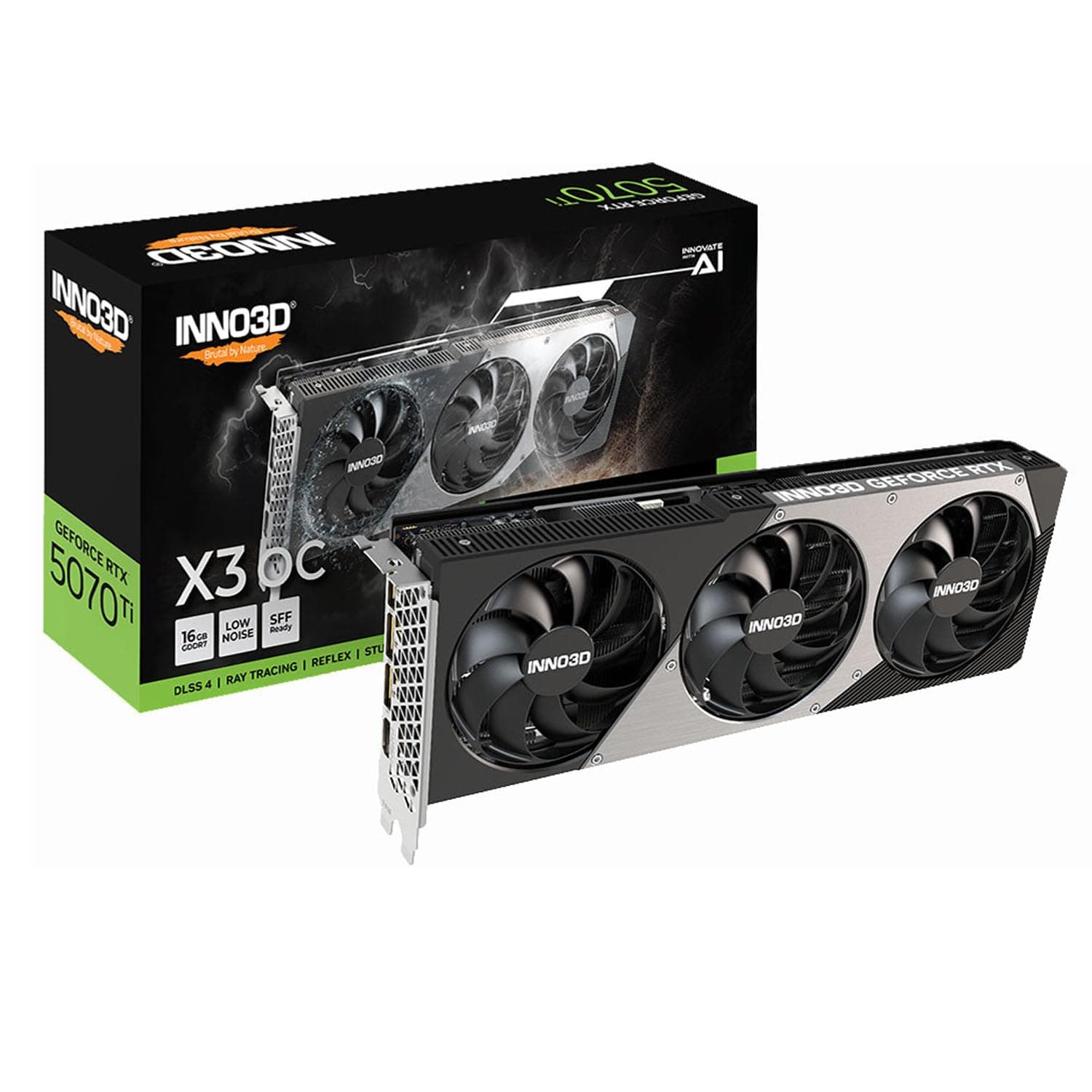 INNO3D NVIDIA GeForce RTX 5070 Ti X3 OC 16GB GDDR7 Gaming Graphics Card (Triple Fan, 2 Slot, Reflex 2 RTX AI DLSS4) Bild 2