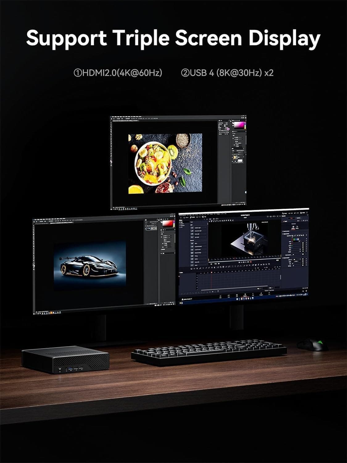 MINIS FORUM MS-01 Mini Workstation Intel Core i5-12600H (vPro Enterprise Support) Mini PC,32GB RAM 1TB SSD,2X 10Gbps SFP+/2X 2.5G RJ45/2x USB4/HDIM/1x PCIe4.0x16 Slot/Support 3X M.2 2280/22110/U.2 SSD MS-01-S1260 32/1TB Bild 5