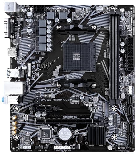 GIGABYTE A520M K V2 Mainboard - Unterstützt AMD Ryzen 5000 Serie AM4 CPUs, bis zu 5100MHz DDR4 (OC), PCIe Gen3 x4 M.2, GbE LAN, USB 3.2 Gen 1 Bild 4