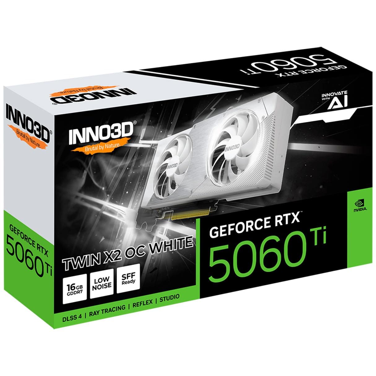 INNO3D NVIDIA GeForce RTX 5060 Ti Twin X2 OC White 16GB GDDR7 Gaming Graphics Card (Dual Fan, 2 Slot, White, Reflex 2 RTX AI DLSS4) Bild 7