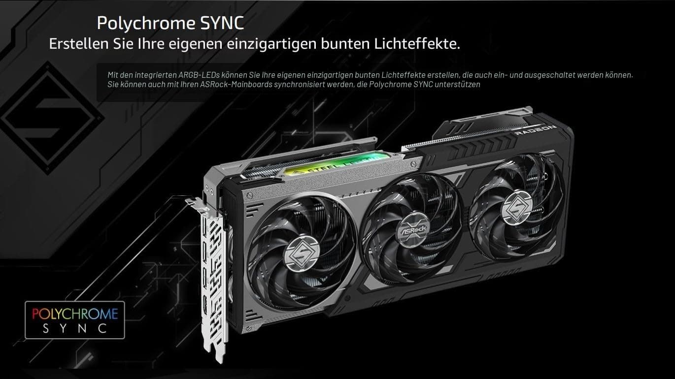 ASRock RX 9070 XT Steel Legend Dark 16GB Bild 8