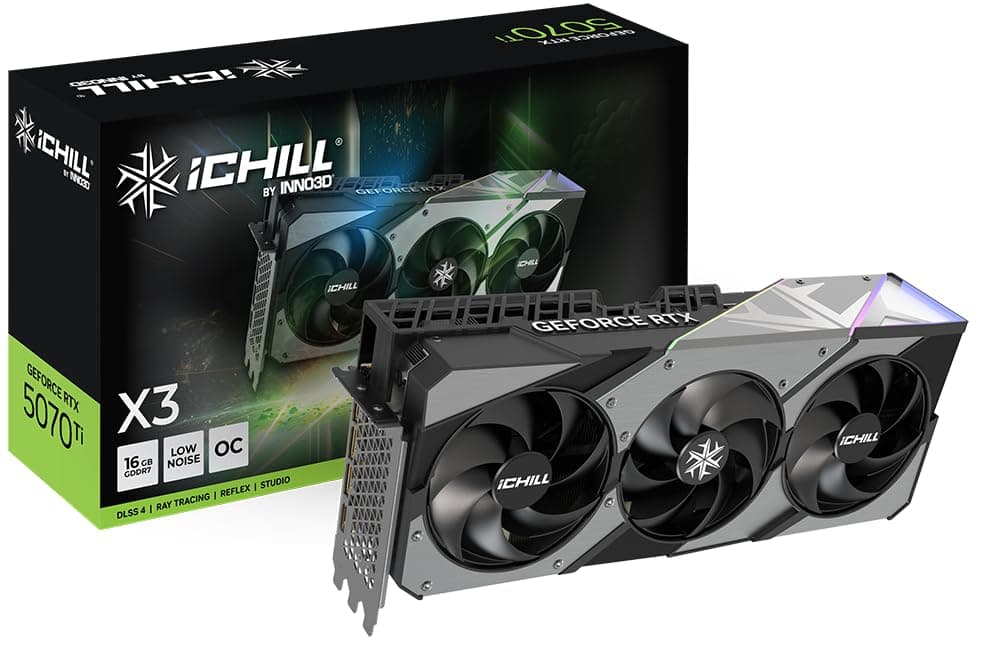 INNO3D NVIDIA GeForce RTX 5070 Ti iCHILL X3 16GB GDDR7 Gaming Graphics Card (Triple Fan, 3.5 Slot, Reflex 2 RTX AI DLSS4) Bild 2