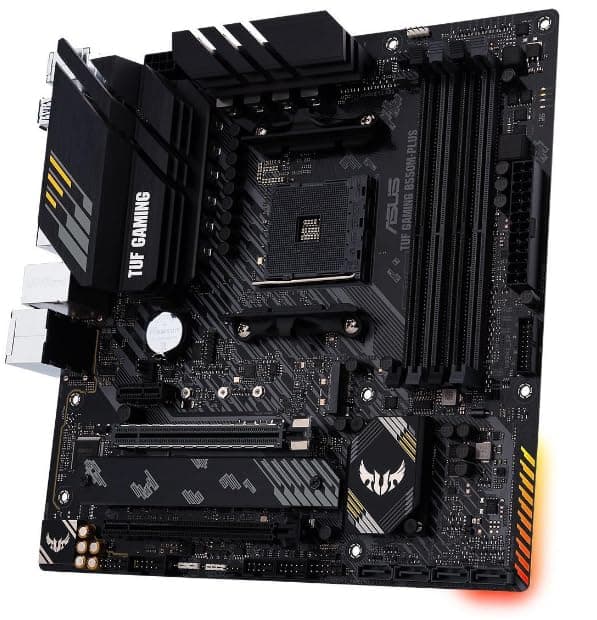 ASUS TUF Gaming B550M-Plus Gaming Mainboard Sockel AM4 (Micro ATX, Ryzen, PCIe 4.0, 2X M.2, 2Gbit/s Ethernet, SATA 6Gbit/s, USB 3.2 Gen 2 Typ-A/C, Aura Sync) Bild 3