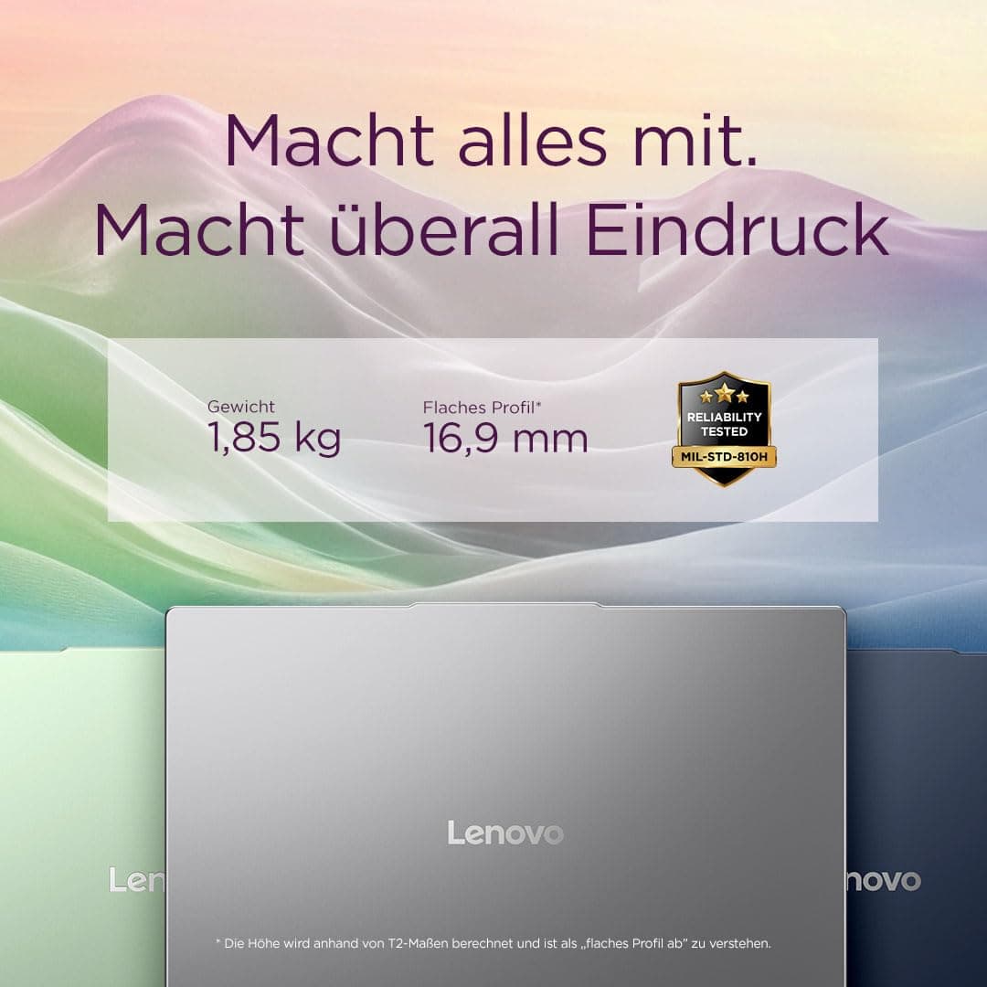 Lenovo IdeaPad Slim 5 Laptop | Copilot+ PC | 16"WUXGA Display | AMD Ryzen AI 7 350 | 1TB SSD | 16GB RAM | AMD Radeon 860M Grafik | QWERTZ | Beleuchtet | Windows 11 | Luna Grau | 3 Monate Premium Care Bild 6