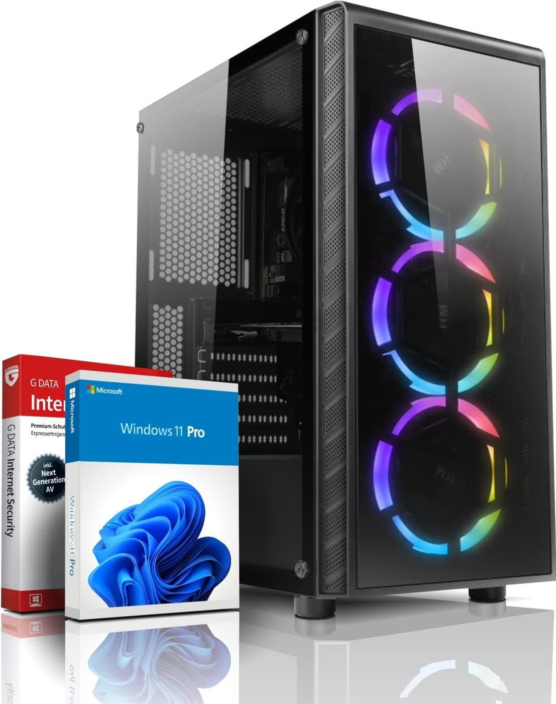shinobee High End Gaming PC AMD Ryzen 7 5700X 16 Threads 4.60GHz - GeForce RTX 5060 8 GB - 32 GB DDR4-1 TB SSD NVME - Windows 11 - WLAN - Gamer PC Computer Rechner - #8021
