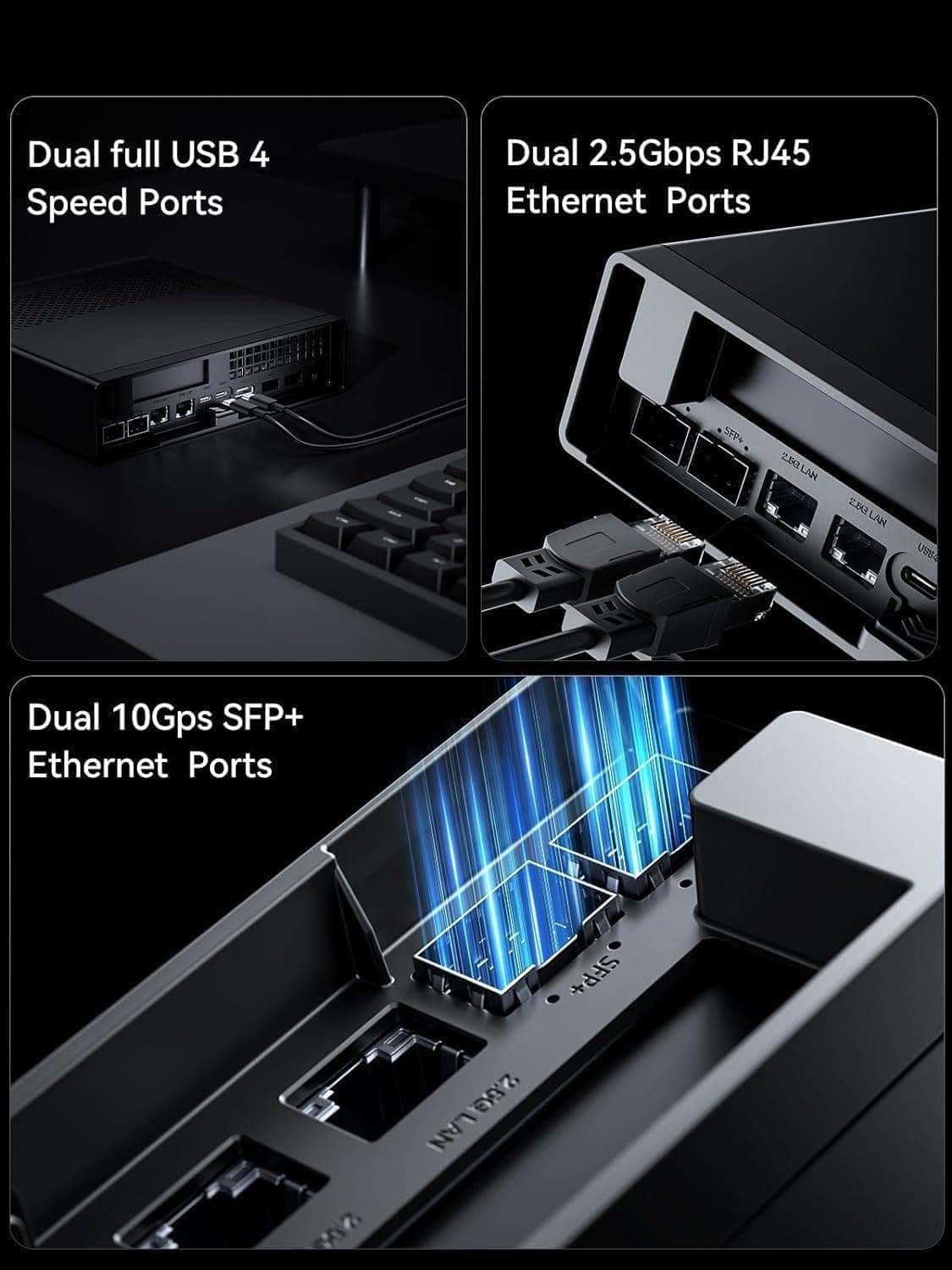 MINIS FORUM MS-01 Mini Workstation Intel Core i5-12600H (vPro Enterprise Support) Mini PC,32GB RAM 1TB SSD,2X 10Gbps SFP+/2X 2.5G RJ45/2x USB4/HDIM/1x PCIe4.0x16 Slot/Support 3X M.2 2280/22110/U.2 SSD MS-01-S1260 32/1TB Bild 3