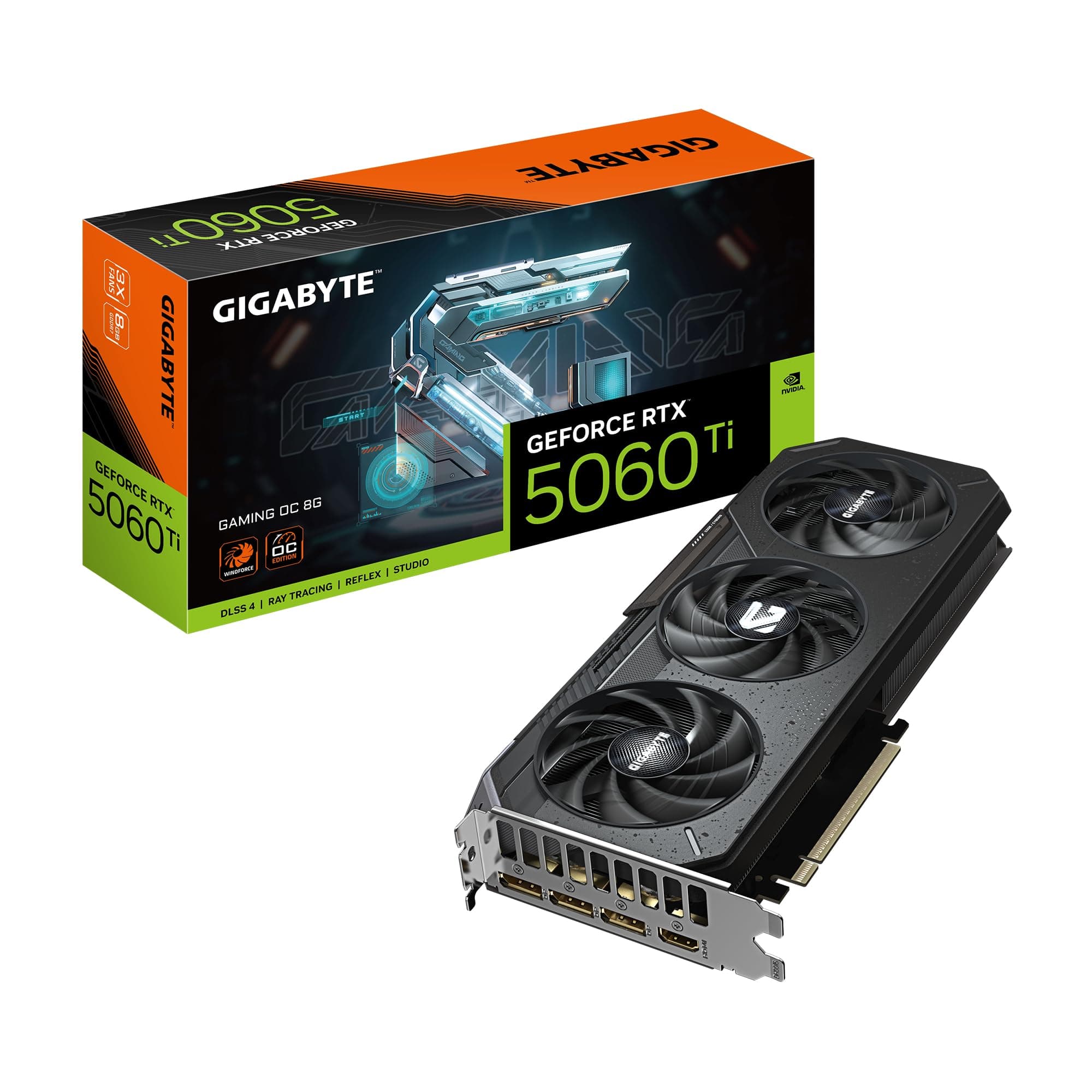 Gigabyte GeForce RTX 5060 Ti Gaming OC 8G Grafikkarte – 8 GB GDDR7, 128 Bit, PCI-E 5.0, 2647 MHz Kernfrequenz, 3 x DisplayPort, 1 x HDMI, GV-N506TGAMING OC-8GD Bild 2