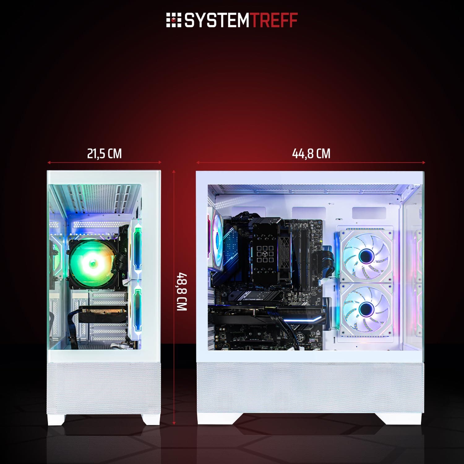 SYSTEMTREFF Basic Gaming PC weiß Intel Core i5-12600K 6x4.9GHz | Nvidia RTX 3050 6GB | 512GB M.2 NVMe | 16GB DDR4 RAM | Windows 11 | Desktop Computer Rechner für Gamer, Zocker & Streamer Bild 7