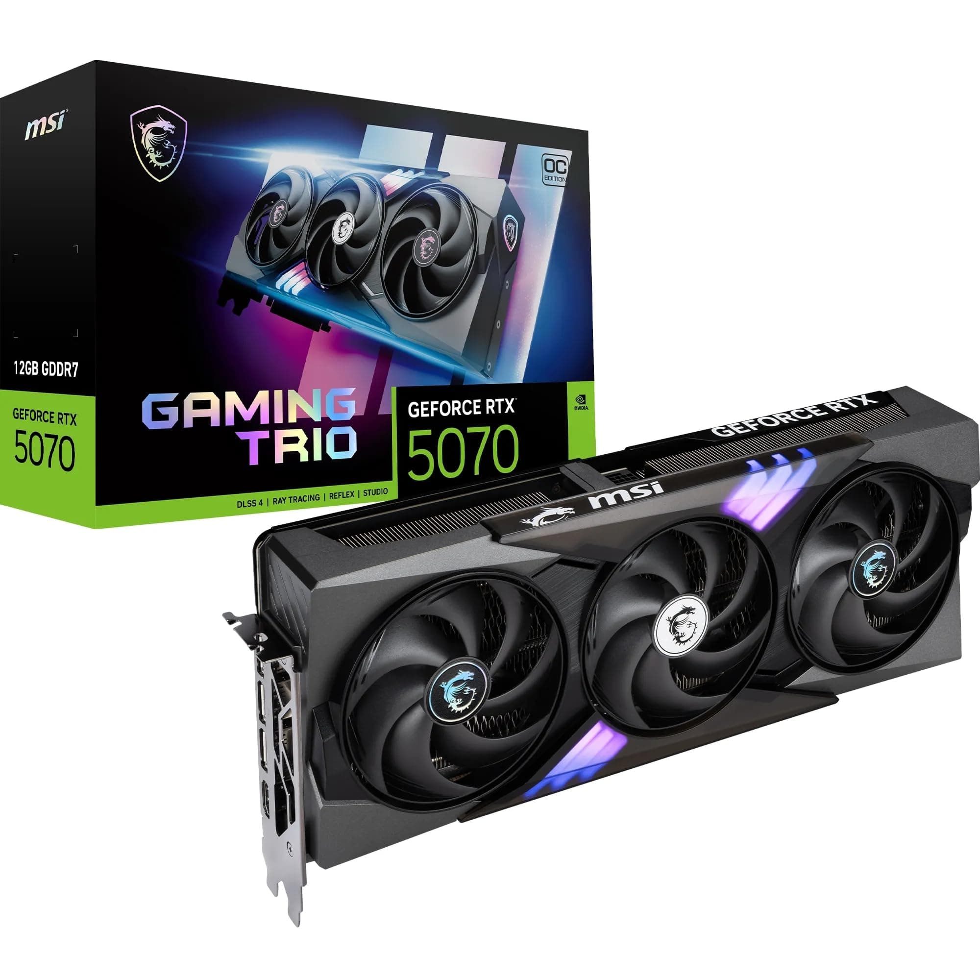 MSI GeForce RTX 5070 12G Gaming Trio OC - 12GB GDDR7 (28Gbps/192-bit), PCIe 5, Boost: 2610 MHz, HDMI 2.1b, DisplayPort 2.1b Bild 2