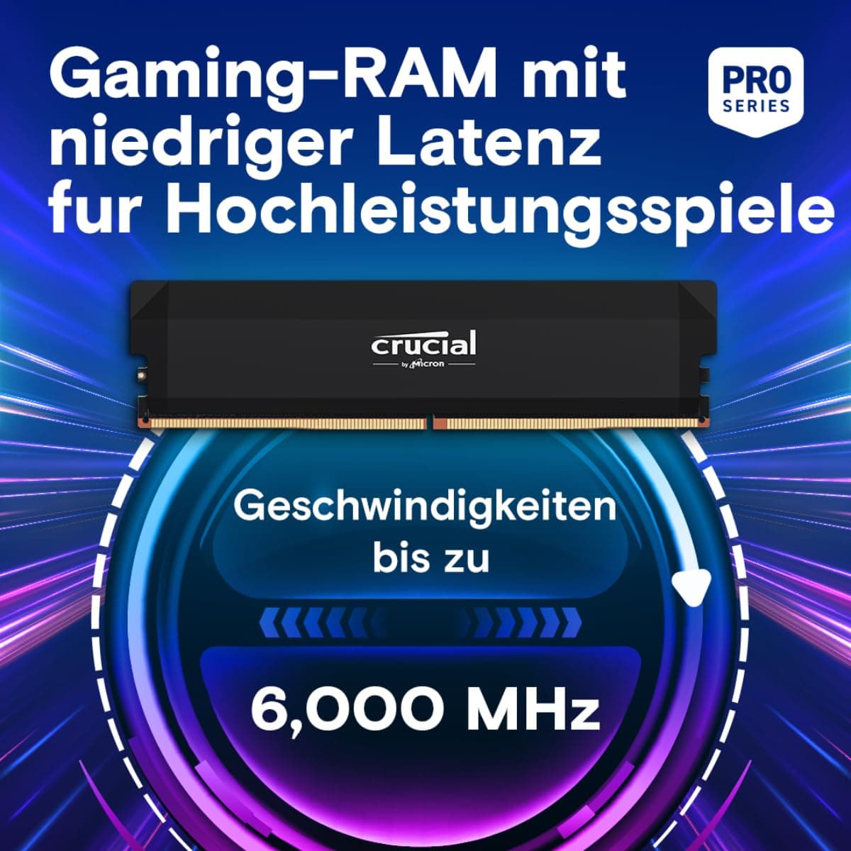 Crucial Pro DDR5 RAM 64GB Kit (2x32GB) 6000MHz CL40, Overclocking Gaming, Intel XMP 3.0 / AMD Expo, PC Computer Arbeitsspeicher, Schwarz - CP2K32G60C40U5B 6000MHz 64GB (2x32GB) Bild 3