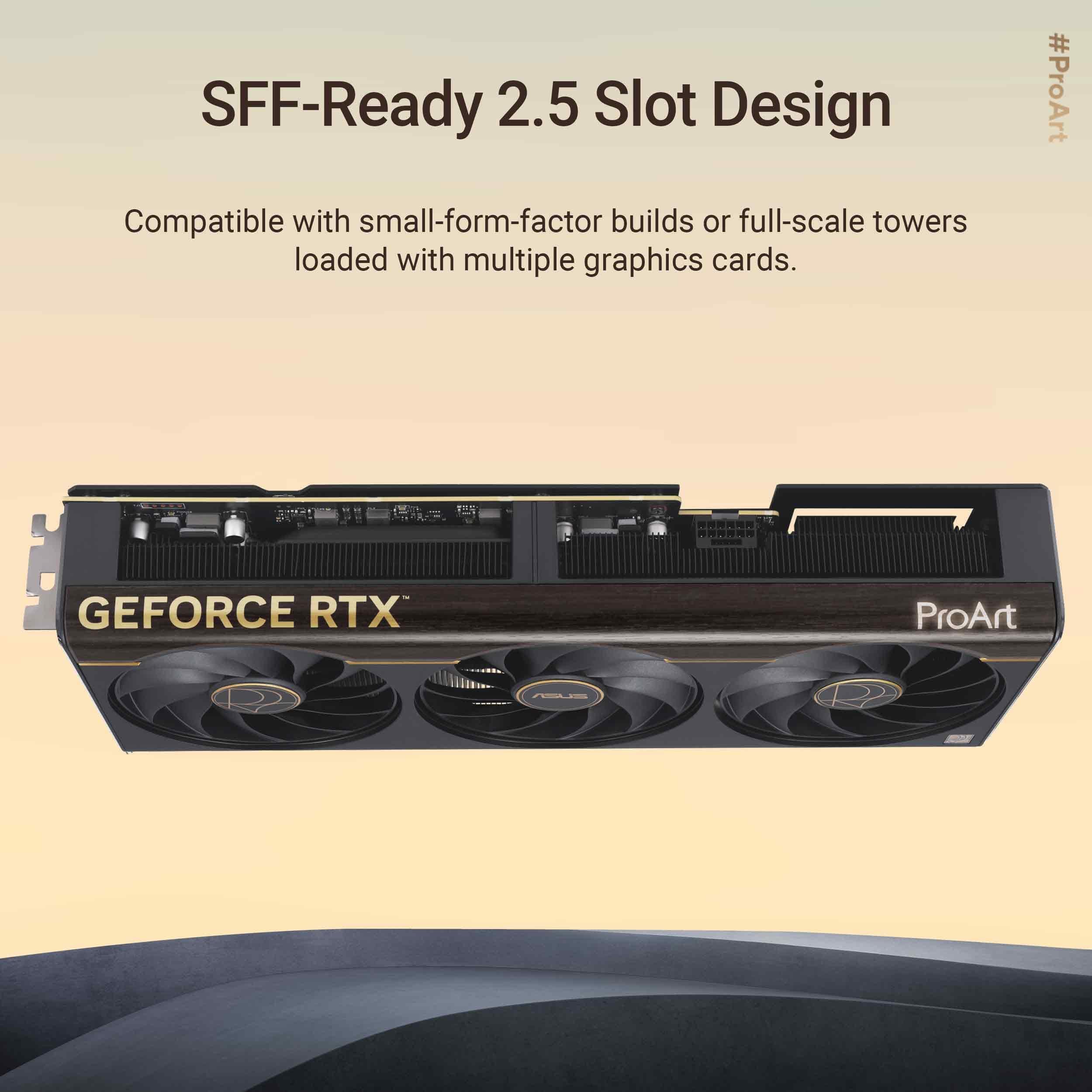 ASUS ProArt GeForce RTX 5070 Ti OC Edition 16GB GDDR7 Content Creation Grafikkarte (NVIDIA Blackwell, DLSS 4, Gaming, 2,5-Slot, 1x USB Typ-C, 1x HDMI 2.1b, 2X DisplayPort 2.1b, PROART-RTX5070TI-O16G) Bild 5