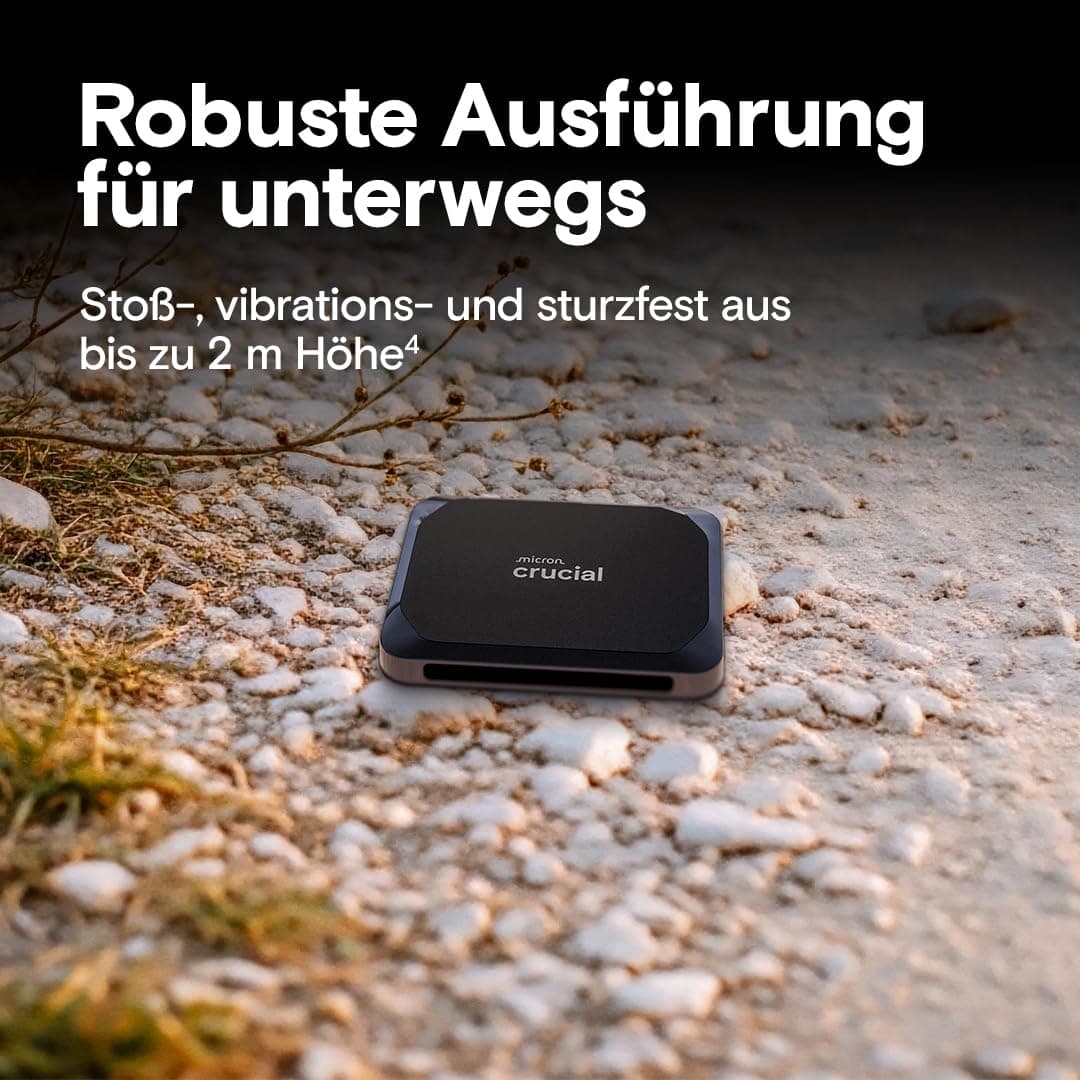Crucial X9 4TB Externe SSD Festplatte, bis zu 1050MB/s, kompatibel mit PC, Mac und Spielekonsolen, Portable Solid State Drive, USB-C 3.2 - CT4000X9SSD902 4TB X9 (1050MB/s) Bild 5