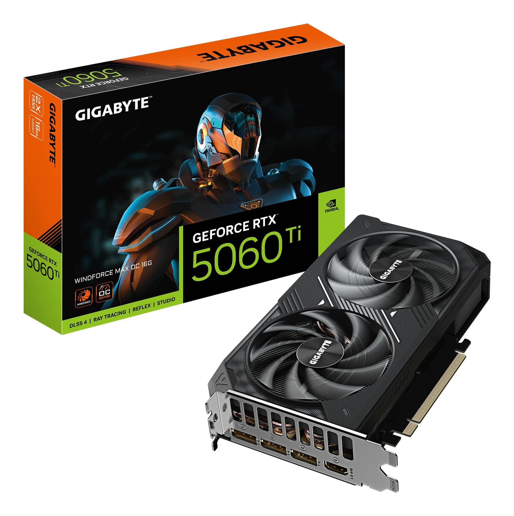 Gigabyte GeForce RTX 5060 Ti WINDFORCE MAX OC 16G Grafikkarte – 16 GB GDDR7, 128 Bit, PCI-E 5.0, 2587 MHz Kernfrequenz, 3 x DisplayPort, 1 x HDMI, NVIDIA DLSS 4, GV-N506TWF2MAX OC-16GD Bild 2