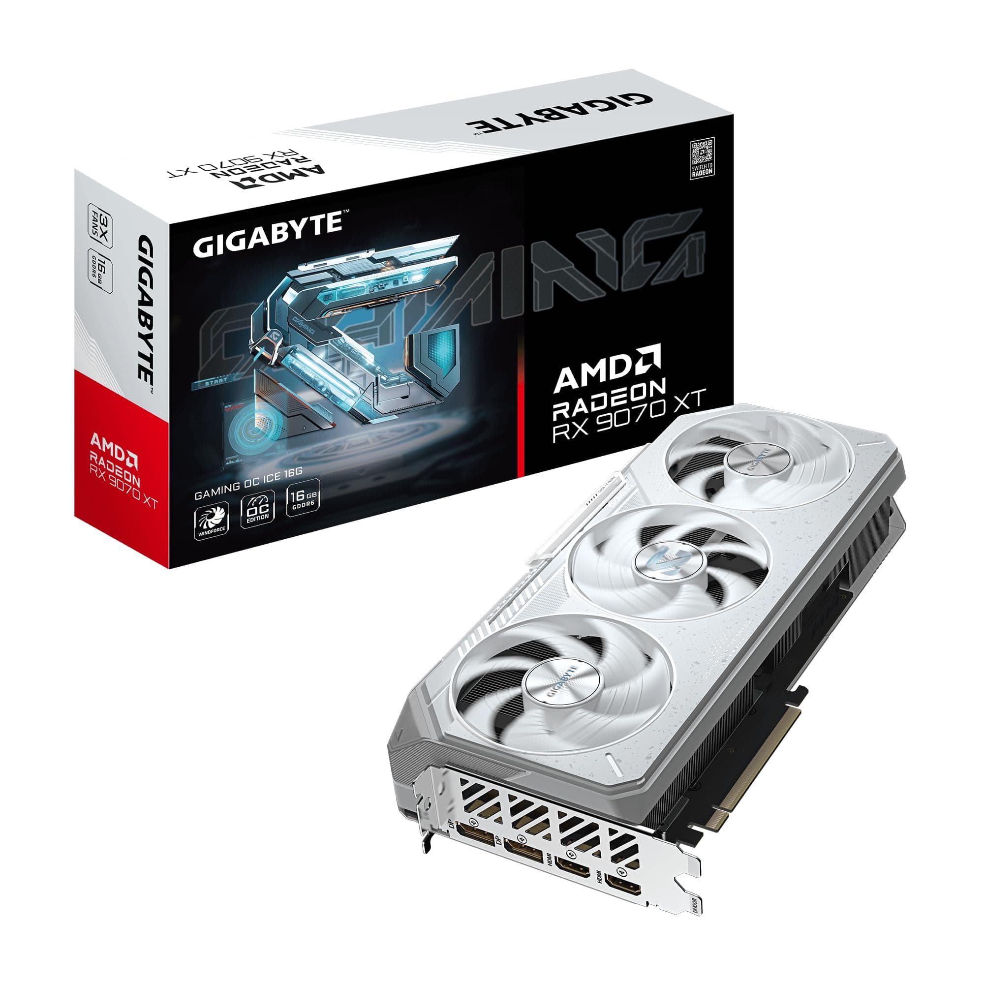 Gigabyte Radeon RX 9070 XT Gaming OC Ice 16G Grafikkarte - 16GB GDDR6, 256bit, PCI-E 5.0, 3060 MHz Kerntakt, 2 x DisplayPort, 2 x HDMI, GV-R907XGAMINGOCICE-16GD Bild 2