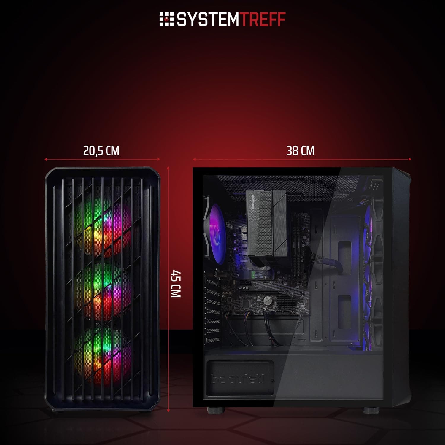 SYSTEMTREFF High-End Gaming PC Intel Core i5-14600K 6x5.3GHz | AMD Radeon RX 9060 XT 8GB DX12 | 1TB M.2 NVMe | 16GB DDR5 RAM | Windows 11 | WLAN Desktop Computer Rechner für Gamer, Zocker & Streamer Bild 7