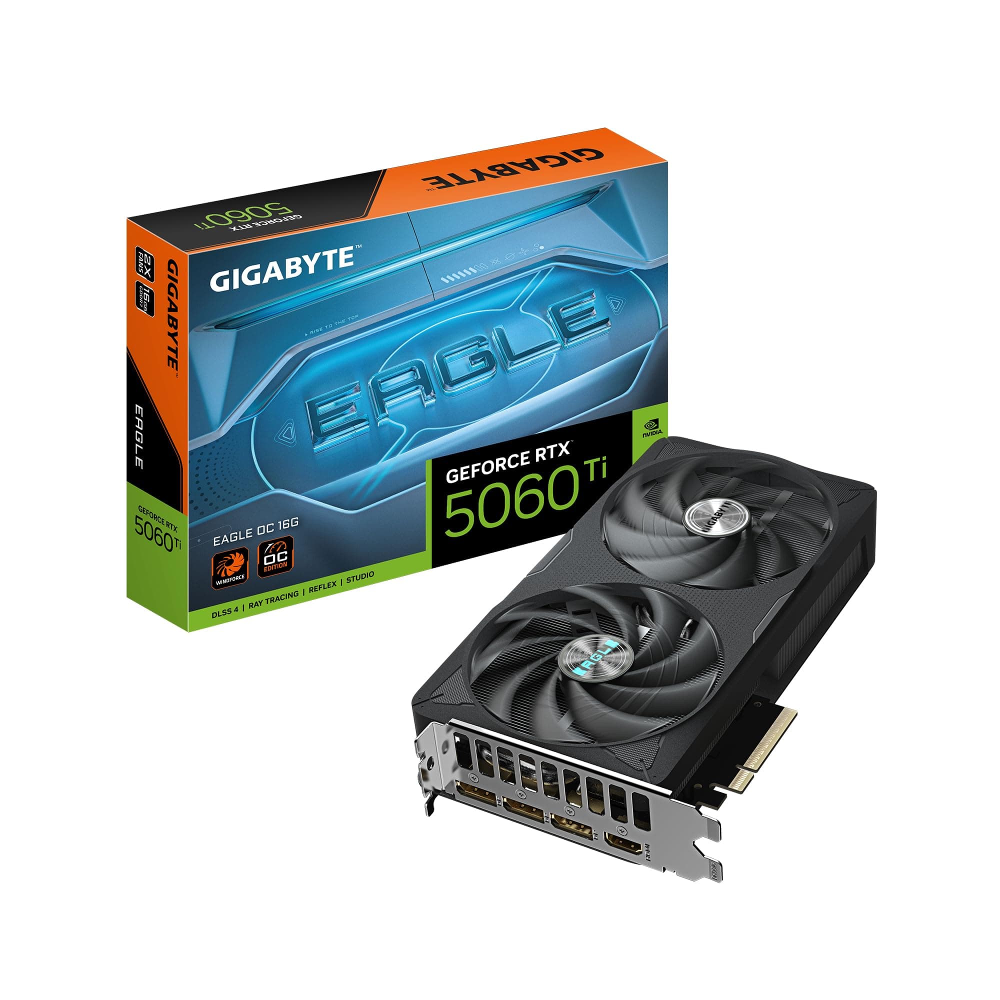 Gigabyte GeForce RTX 5060 Ti Eagle OC 16G Grafikkarte – 16 GB GDDR7, 128 Bit, PCI-E 5.0, 2617 MHz Kernfrequenz, 3 x DisplayPort, 1 x HDMI, GV-N506TEAGLE OC-16GD Bild 2
