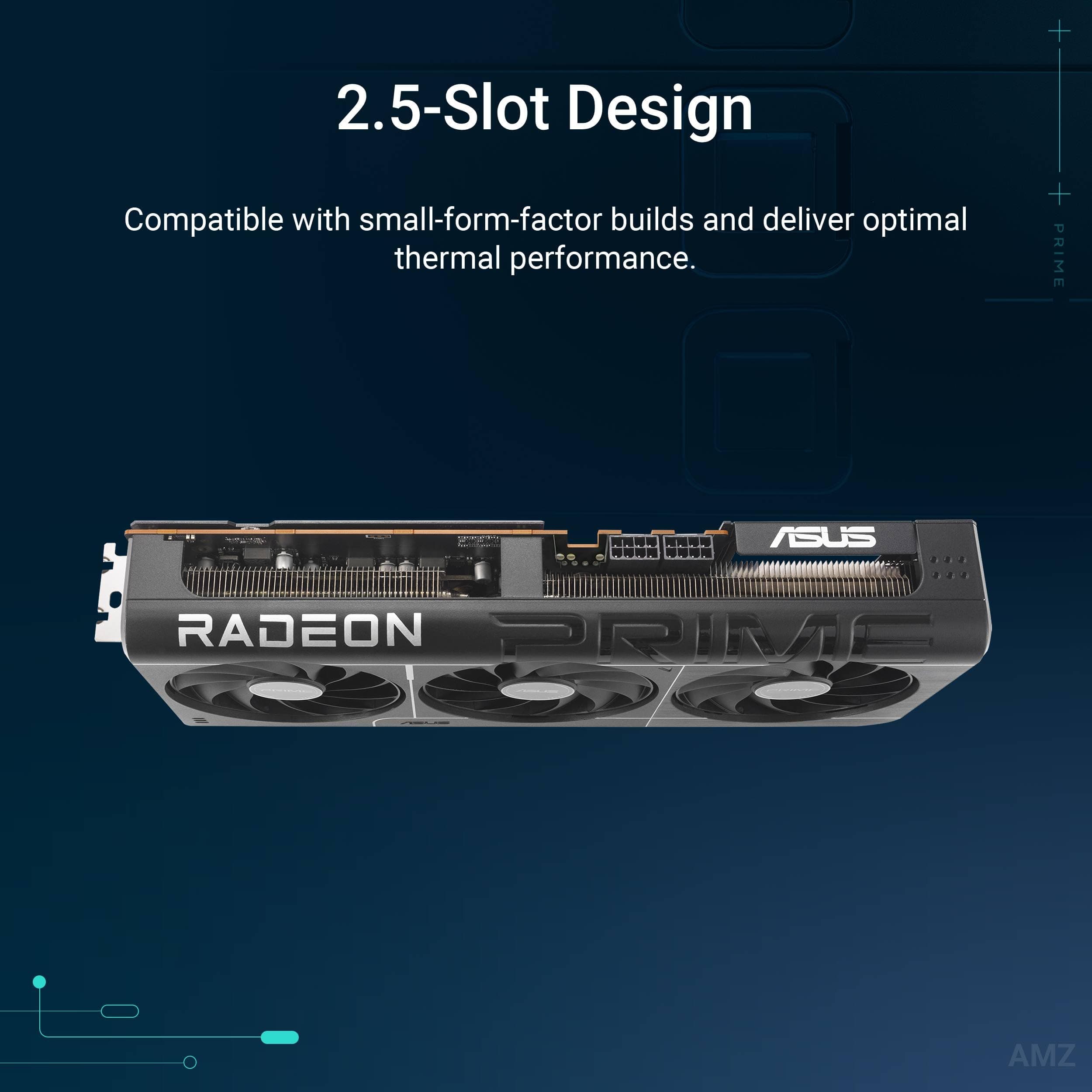 ASUS Prime Radeon RX 9070 OC Edition Grafikkarte (PCIe 5.0, HDMI/DP 2.1, 2.5-Slot Design, Axial-Tech-Lüfter, Dual-Kugellager, Dual BIOS, ASUS GPU Guard) Bild 3