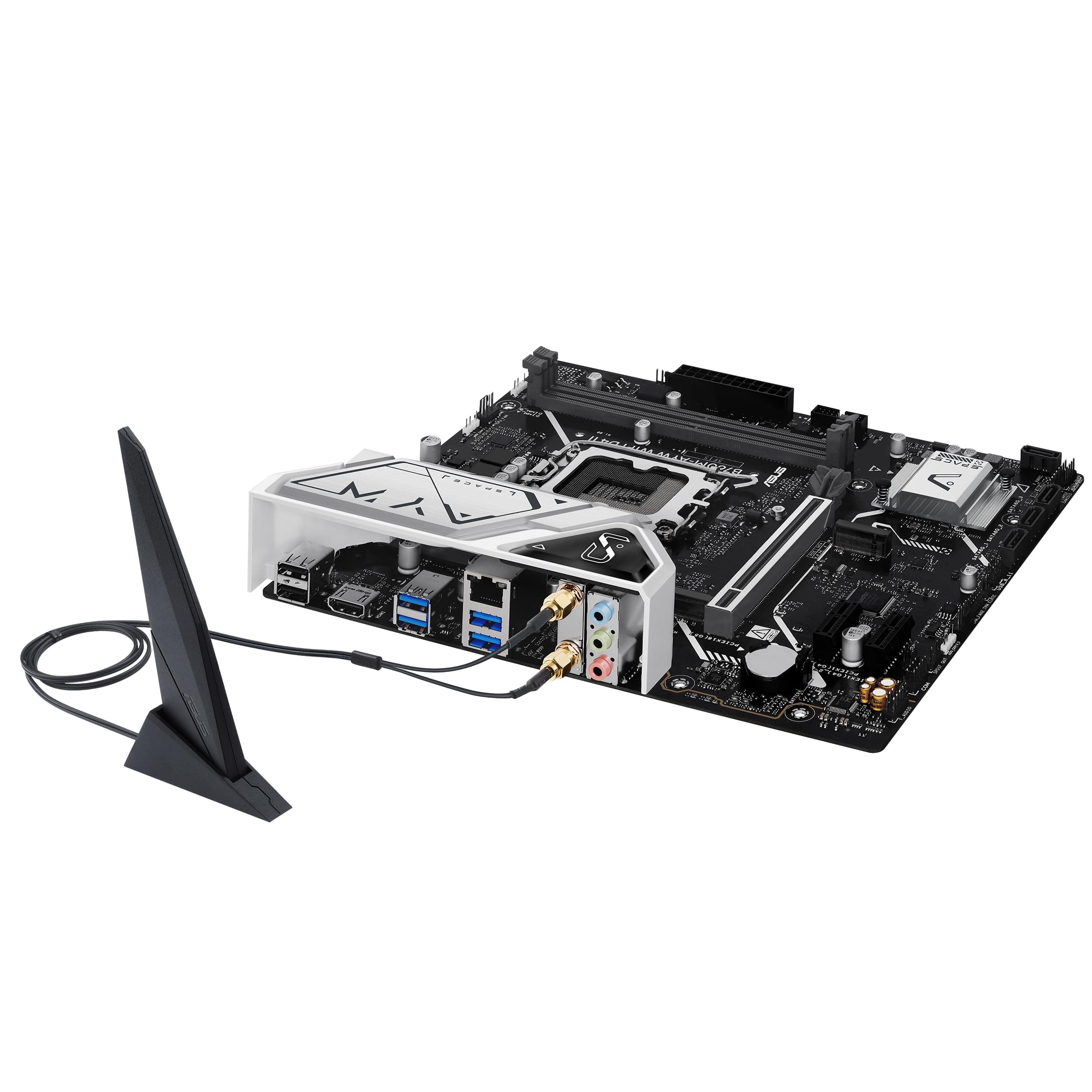 ASUS B760M-AYW WiFi D4 II Intel B760 (LGA 1700) mATX Micro ATX Mainboard, PCIe 5.0 x16 Unterstützung, Zwei M.2-Slots, DDR4, Realtek 2,5 GB Ethernet, Wi-Fi 6, HDMI, SATA 6 Gbit/s, USB Frontal 5 Gbit/s Bild 7